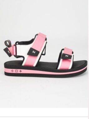 LOUIS VUITTON Sport Sandals Pink Black White EU 37